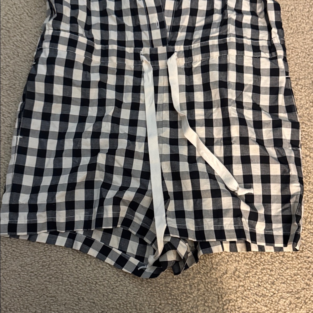 Solid + Striped Gingham Romper Sz Small - image 4